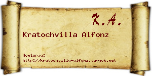 Kratochvilla Alfonz névjegykártya